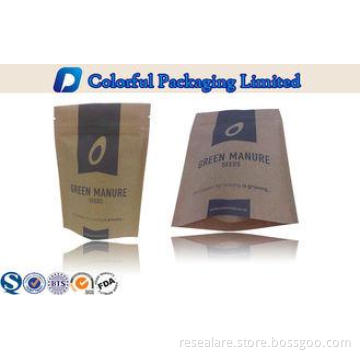 Kraft Paper PET / CPP resealable food pouches with Colorful